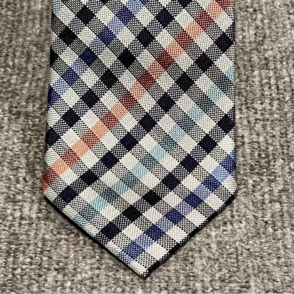 Charles Tyrwhitt Green & Coral Gingham Check Tie